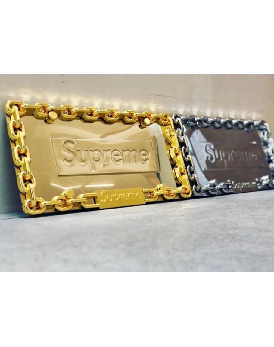 Supreme Chain License Plate Frame gold silver